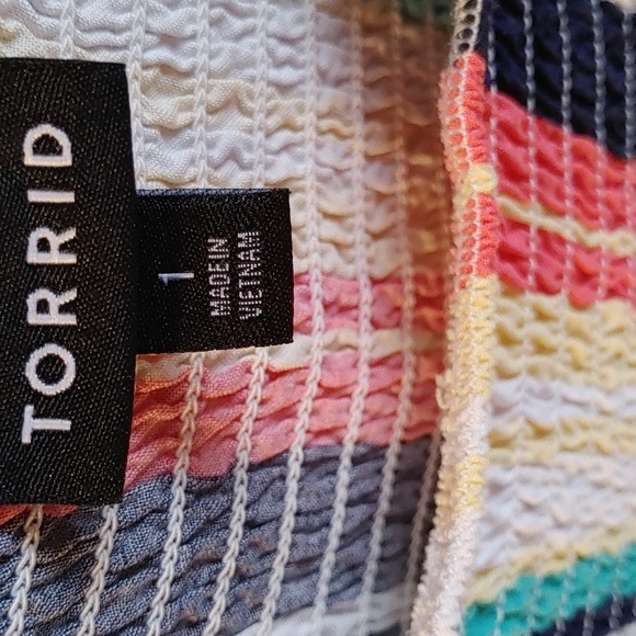 Torrid Size 1 Striped BabyDoll Top Plus size - Picture 2 of 7